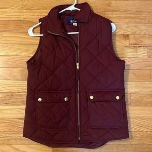 Franchesca’s vest in burgundy